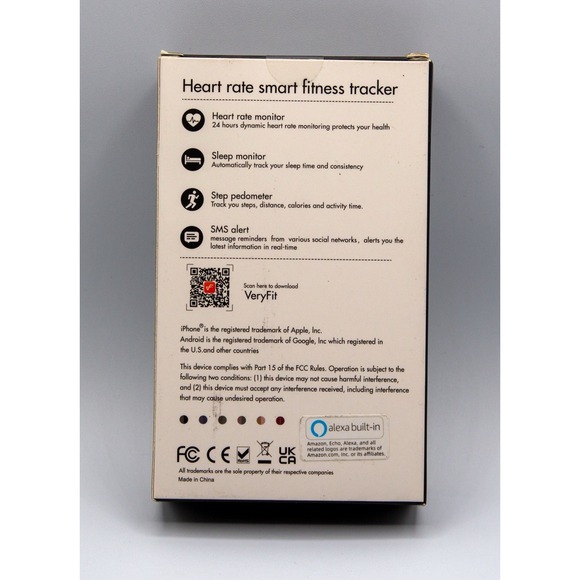 Alexa Fit Tracker Smart Watch Black Steps Heart Rate Calories New - Picture 2 of 8